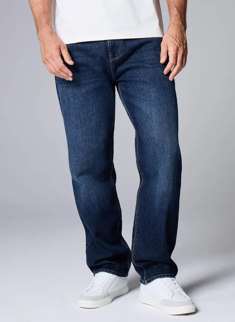 Matalan Blue Dark Wash Relaxed fit jeans for Men | Best Price UAE